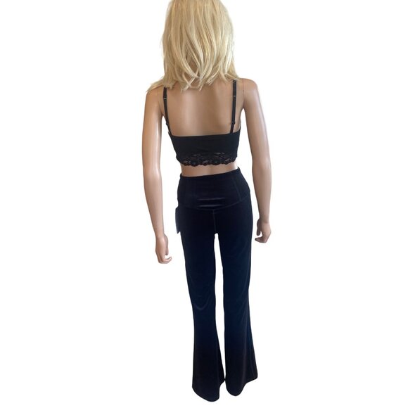 NWT Athleta XS Elation Velvet Flare Pant Black Pants High-Rise Flared $109 - Picture 13 of 16